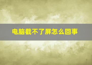 电脑截不了屏怎么回事