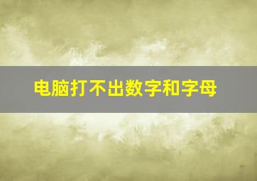 电脑打不出数字和字母