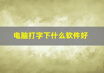 电脑打字下什么软件好