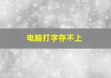 电脑打字存不上