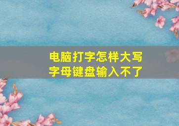 电脑打字怎样大写字母键盘输入不了