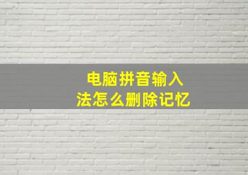 电脑拼音输入法怎么删除记忆