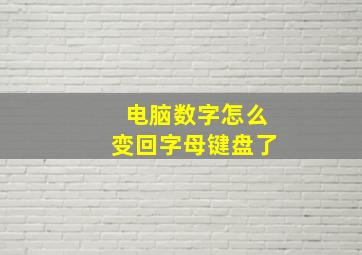 电脑数字怎么变回字母键盘了