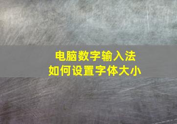 电脑数字输入法如何设置字体大小