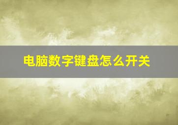 电脑数字键盘怎么开关