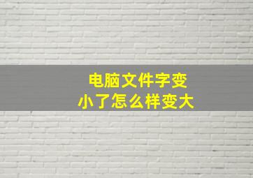 电脑文件字变小了怎么样变大