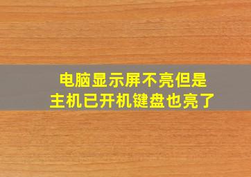 电脑显示屏不亮但是主机已开机键盘也亮了