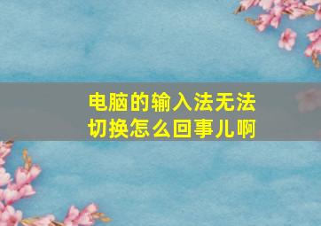 电脑的输入法无法切换怎么回事儿啊