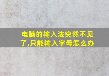 电脑的输入法突然不见了,只能输入字母怎么办