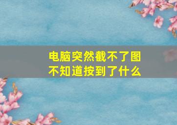 电脑突然截不了图不知道按到了什么