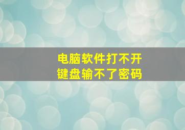 电脑软件打不开键盘输不了密码