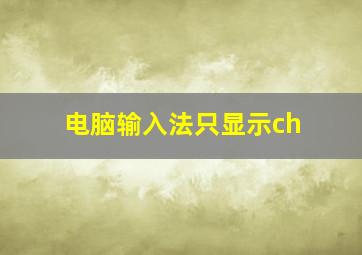 电脑输入法只显示ch