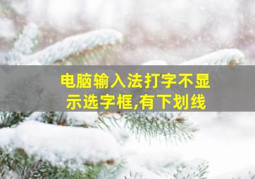 电脑输入法打字不显示选字框,有下划线