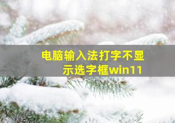 电脑输入法打字不显示选字框win11