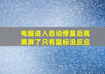 电脑进入自动修复后就黑屏了只有鼠标没反应