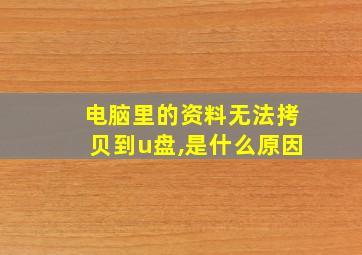 电脑里的资料无法拷贝到u盘,是什么原因