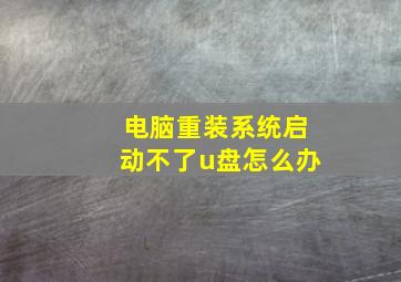 电脑重装系统启动不了u盘怎么办