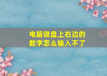 电脑键盘上右边的数字怎么输入不了