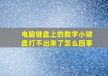 电脑键盘上的数字小键盘打不出来了怎么回事