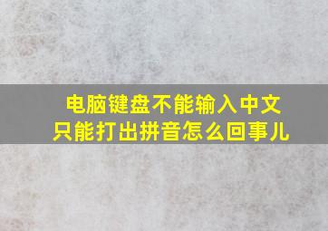 电脑键盘不能输入中文只能打出拼音怎么回事儿