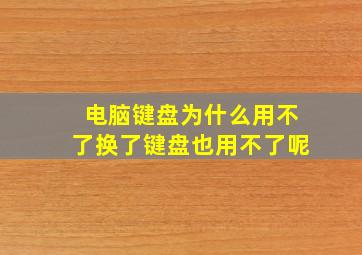 电脑键盘为什么用不了换了键盘也用不了呢