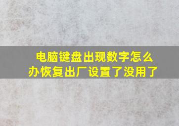 电脑键盘出现数字怎么办恢复出厂设置了没用了