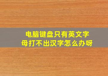 电脑键盘只有英文字母打不出汉字怎么办呀