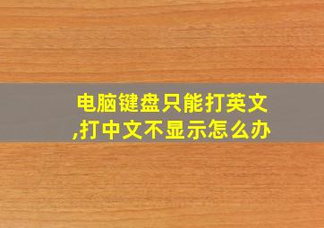 电脑键盘只能打英文,打中文不显示怎么办