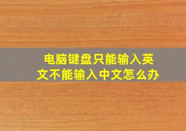 电脑键盘只能输入英文不能输入中文怎么办