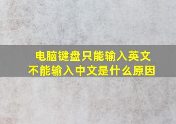 电脑键盘只能输入英文不能输入中文是什么原因