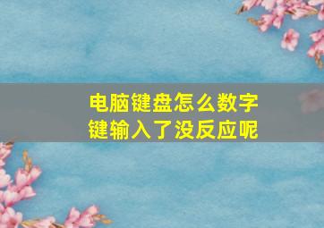 电脑键盘怎么数字键输入了没反应呢