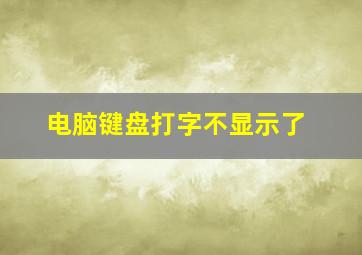 电脑键盘打字不显示了