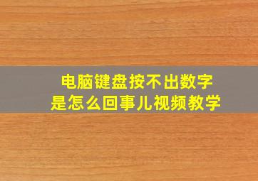 电脑键盘按不出数字是怎么回事儿视频教学