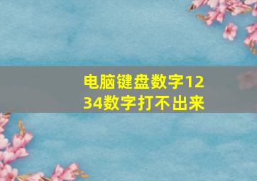 电脑键盘数字1234数字打不出来