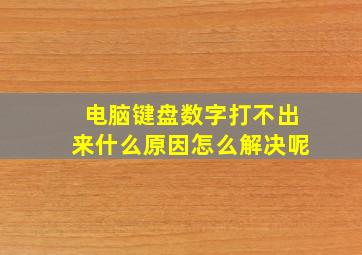 电脑键盘数字打不出来什么原因怎么解决呢