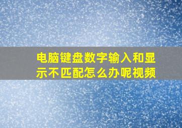 电脑键盘数字输入和显示不匹配怎么办呢视频