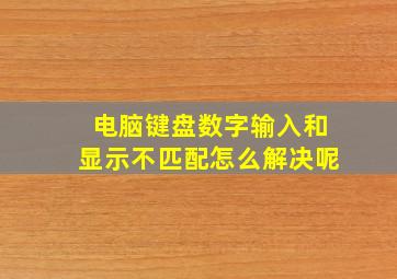 电脑键盘数字输入和显示不匹配怎么解决呢