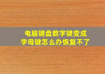 电脑键盘数字键变成字母键怎么办恢复不了