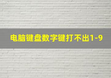 电脑键盘数字键打不出1-9