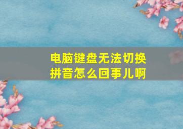 电脑键盘无法切换拼音怎么回事儿啊