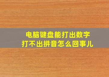 电脑键盘能打出数字打不出拼音怎么回事儿