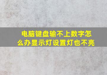 电脑键盘输不上数字怎么办显示灯设置灯也不亮