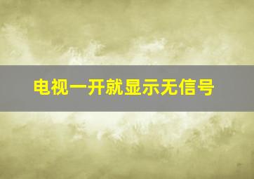 电视一开就显示无信号