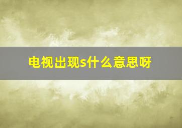 电视出现s什么意思呀