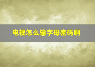 电视怎么输字母密码啊