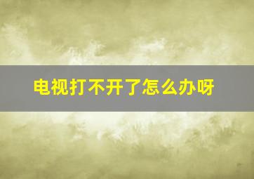 电视打不开了怎么办呀