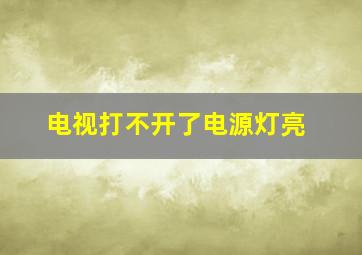 电视打不开了电源灯亮