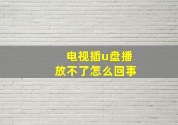 电视插u盘播放不了怎么回事