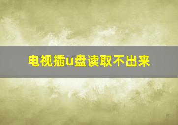 电视插u盘读取不出来