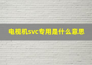 电视机svc专用是什么意思